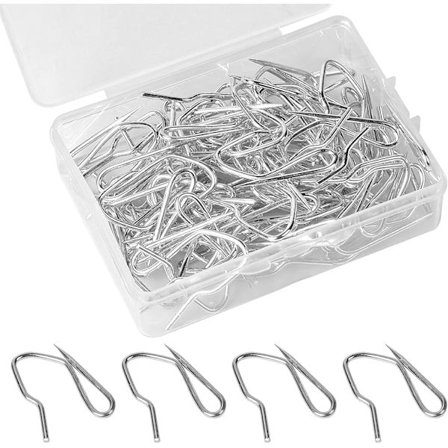 40 stk. sølvfarvede plisserede gardinkroge i metal