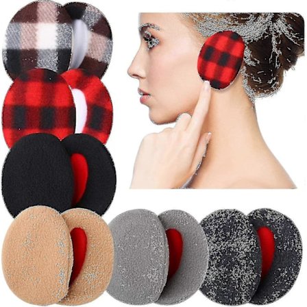 6 Par Ørevarmere Uten Bøyle Fleece Vinter Ørevarmer Unisex, 6 Farger - sheng