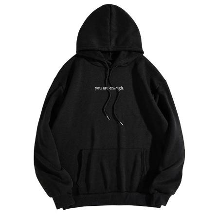 Kvinder Casual Letter trykt Hættetrøje Toppe Sweatshirt Løse efterår Langærmede Sports Gym Hættetrøjer Black 3XL