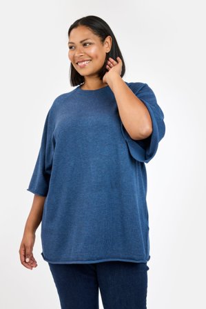 CISO - 3/4 Ærmet Strik - Navy Melange