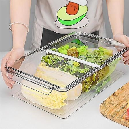 Kjøleskap Oppbevaringsboks Klar Kjøkken Skap Skuffe Kjæledyr Egg Mat Organizer Frukt -holdende Inneholde Hy
