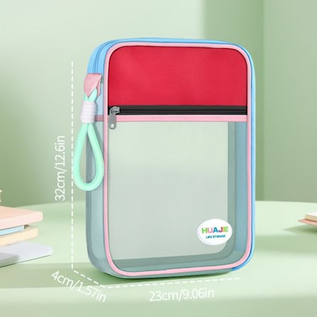 Opiskelijan Must-Have! Suurikokoinen monivärinen kangaskassi paperitavaran säilytykseen, täydellinen asiakirjojen ja materiaalien järjestämiseen. 