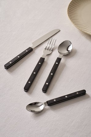 Jotex - Bestikksett 4 Deler Sølv/svart - LOLLO - Kjøp Bestikk hos Jotex