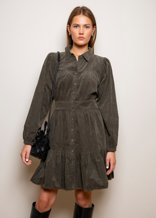 Vicky Dress Dark Forest Corduroy Dark Forest Corduroy / XL