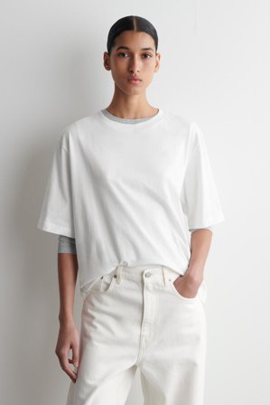 COS Women's Relaxed Cotton T-Shirt in White