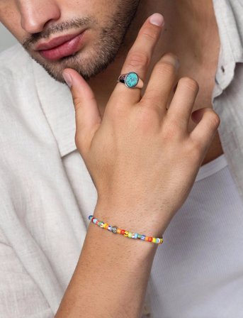 Nialaya Bracelet - Multi/patterned - L 18 cm