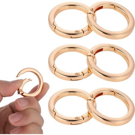 Metallfjäderlåsnyckelringar för handväskrem, guld