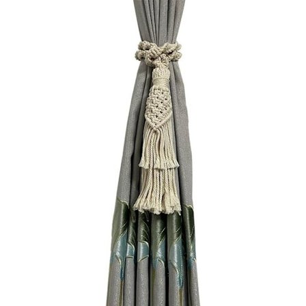 Slips til gardiner, gardinholdere, gardinholdere til hjemmet, håndlavede blondeholdere, bomuldskvastklips, rebstropper, fastgørelsestilbehør