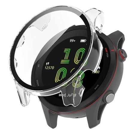 Kompatibel med Garmin Forerunner 255 Anti-ridse Anti-fald Hård PC Urkasse Beskyttelsescover med Hærdet Glas Skærm -xindaren