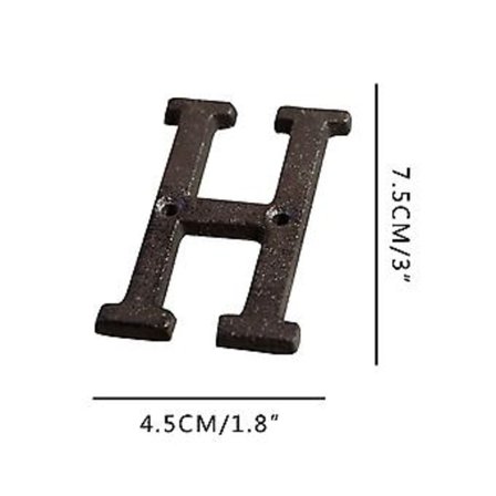 Legering Smidesjärn Nummer Bokstav DIY Hus Bokstav H
