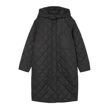 Marc O'Polo, Hooded quilted coat with detachable sleeves Zwart, Dames, Maat:L,polyester