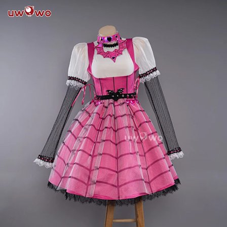 VARASTOSSA UWOWO Monster High: Draculaura Cosplay -asu Pinkki Asu Vampyyri Nainen Pieni Paholainen Cosplay Halloween-asut S