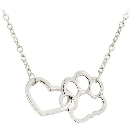 Halskæde med poteaftryk til kvinder, kærlighedshjerte halskæde, gave til minde om hund, kæledyr, til bedste ven, fødselsdags- og julegaver