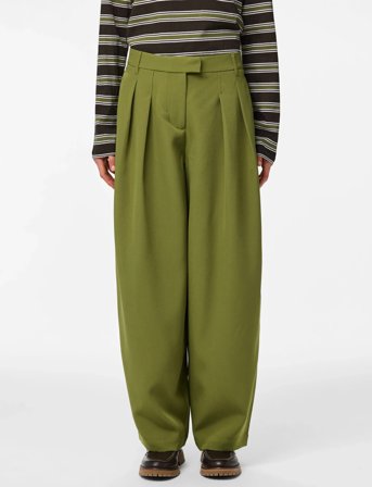 Pieces Pcolivia Barrel Pants Wvn D2D Bc - Khaki green - L