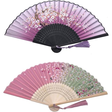 Foldbare vifter, håndholdte vifter, håndvifter, bambusvifter med kvast til fødselsdagsgaver, dansecosplay, bryllupsfest, rekvisitter til dekoration