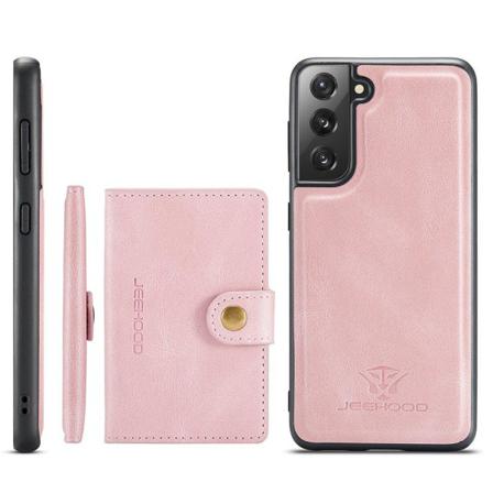 Effektfullt Skal Med Korthållare - Samsung Galaxy S21 Roséguld