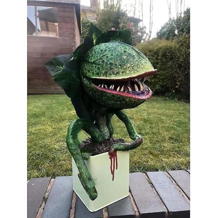 Piranha Resin Sculpture Outdoor Decor -patsaat, Halloween Horror Garden -patsaskoristelu patiolle Nurmikon kuisti takapihalle sisä- ja - Perfet
