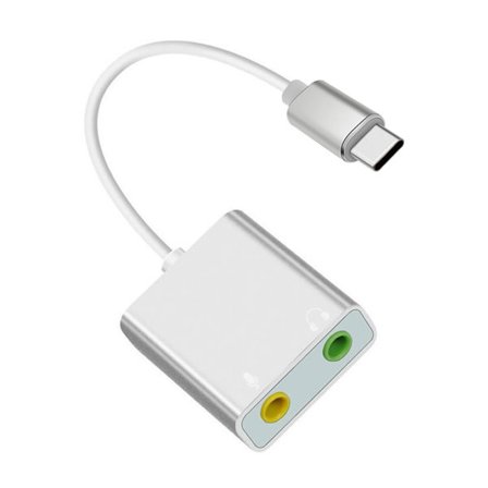 USB Lydkortadapter Ekstern Lydadapter Stereo Lydkort Konvertere 3,5 mm AUX Mikrofonkontakter for Bærbare Datamaskiner Stasjonære