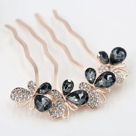 {xj}1 stk. Hårkam med Rhinestone-krystaller til bryllup, blomster