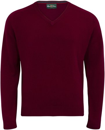Alan Paine Streetly V-Neck Pullover Bordeaux