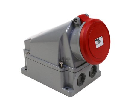 Garo UI 263-9 S + RU Vägguttag IP44, 3-polig, 63A Röd, 9 h, Anslutningsdon & kablar