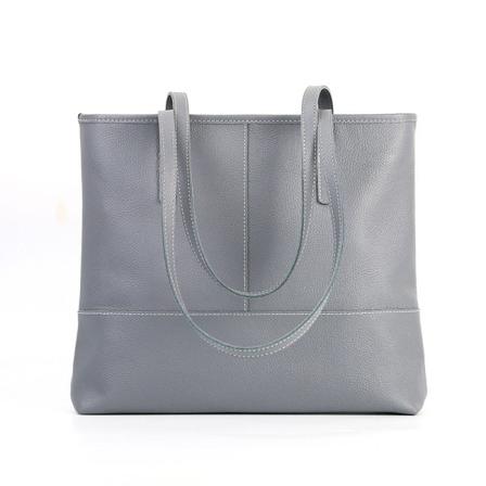 Kvinder læder håndtaske Læder skuldertaske Stor enkel Tote First Layer Kohud Crossbody håndtaske Gray