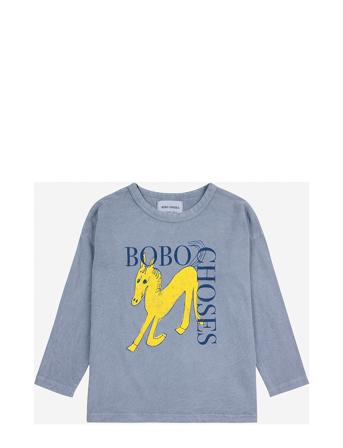 Wonder Horse T-Shirt Tops T-shirts Long-sleeved T-shirts Grey Bobo Choses