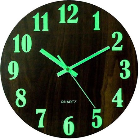 Ljus väggklocka, modern dekorativ tyst väggklocka, stor urtavla 30 cm (Stil 4)