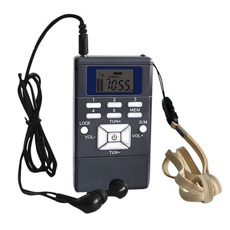 Digital FM Radio Mini Højttaler Bærbar Modtager Display Enkelt Bånd Musikafspiller LED Display Sølvgrå