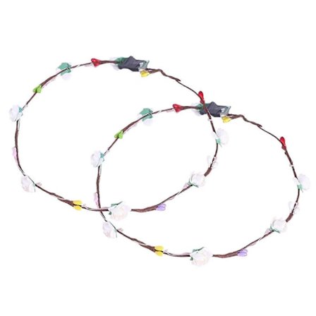 2 stk. Blomsterkrans Lysende 10-led Hovedbeklædning Guirlande Krone Blomster Hårbøjle Glødende Krans Til Bryllupsfest Juleguirlander