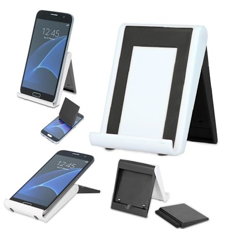 Kannettava matkapuhelinteline/teline monikulmainen + näytönpuhdistusaine