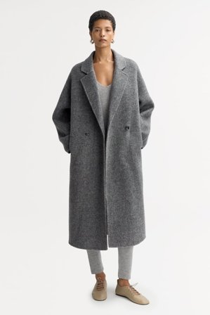 Soft Goat - Herringbone coat - Kaschmirjacke - XL - Grey