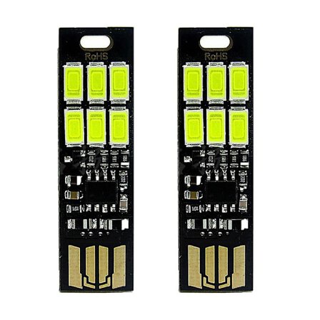 2st Bärbara Mini Dubbelsidiga Usb Led Ljus Touch Switch Dimbar Nattlampor Laptop PC Bil Interiör Läslampa Varmvitt Ljus| |
