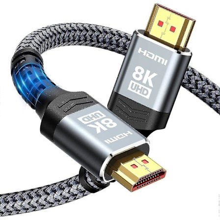 Ultra-snabb 8K 60Hz HDMI-kabel - 3,3 fot/1 m, Highwings 48 Gbps HDMI-flätad kabel - 4K@120Hz 7680p, DTS:X, HDCP 2.2 & 2.3, HDR 10, eARC