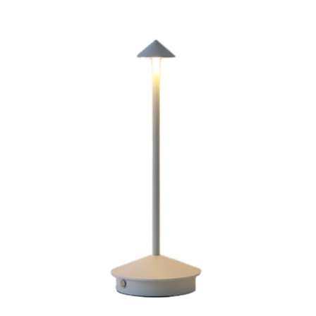 Dæmpbar LED-bordlampe i aluminium, IP54-beskyttelse, til indendørs og udendørs brug, opladningsbase med stikkontakt, H29cm, EU-stik White