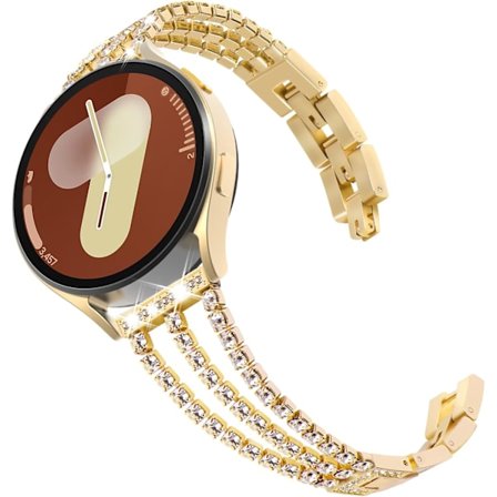 Kompatibel med Galaxy Watch-reim 20 mm, dame, Bling-metallarmbånd for Galaxy Watch 7/6/5/4-reim Gull