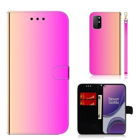 Mirror OnePlus 8T flip case - Ruusu Pink