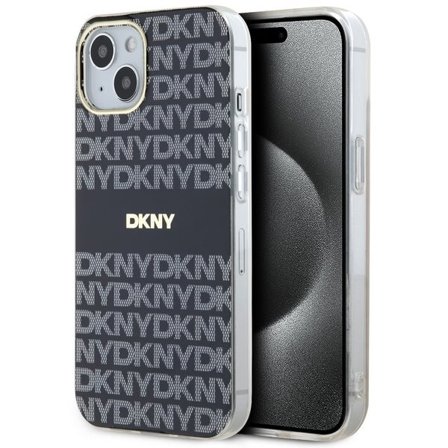 DKNY IML Mono & Stripe MagSafe Case for iPhone 15/14/13 - Musta