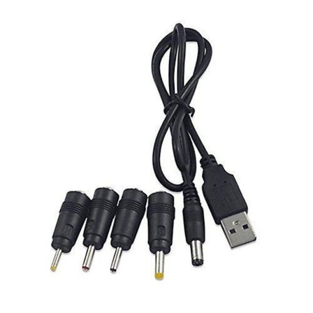 Universell DC till USB-kabel 2.0 2.5 3.0 4.0 5.5 5 i 1 Multiladdare Laddningskabel