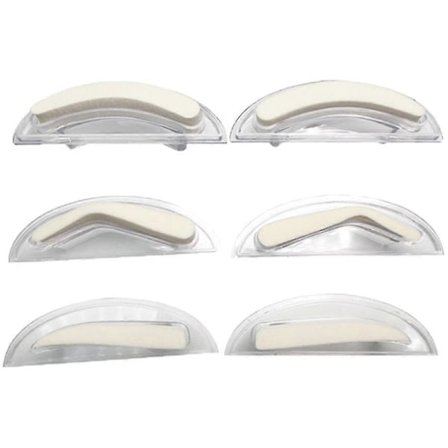 Justerbar Øyenbrynsstempel, vanntett Øyenbrynspudder Stempelsett Øyenbryn Sminkeverktøy Med Buet Øyenbrynssvamp Og Håndtak For Nybegynnere