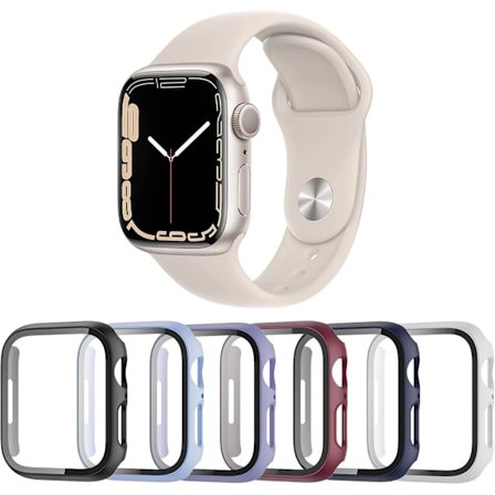 6-pack skal för Apple Watch Series 7 41mm skärmskydd 6-Pack 5 41mm 6-Pack 5