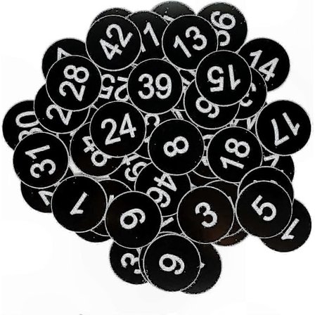 Tilpassbare nøkkelmerker i plast for identifikasjonsformål uten forhåndsboret hull