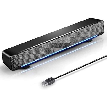 {xjxj} USB-drivna soundbar-högtalare för dator, stationär och bärbar dator, svart (USB)