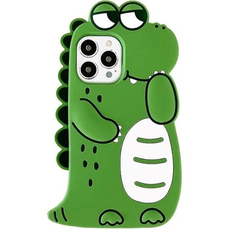 Söpö kuori iPhone 14 Pro Maxille, silikonisuoja kameralle, 3D Retro Kawaii suojaava puhelinkotelo iPhone 14 Pro Maxille (virnistävä dinosaurus)