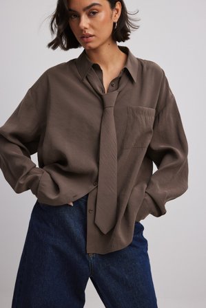 NA-KD Krawatte Basic - Sonstige Accessoires - Braun - One Size