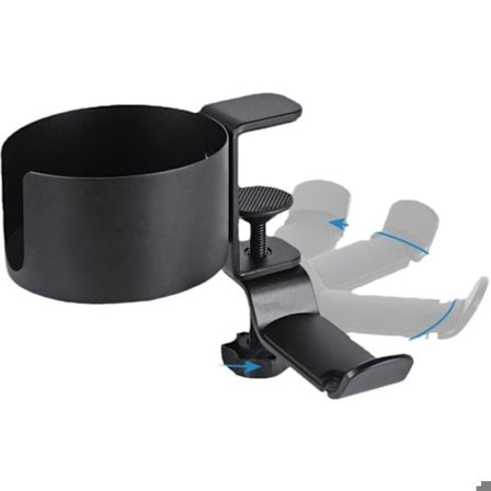 Justerbar kopholder til skrivebord og seng, spildsikker vandflaskeholder, kaffekrus, nem installation, montering PZCC