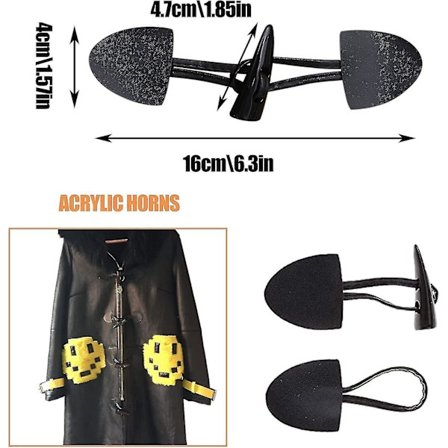 Hornknapp i lær 10 stk Hornknapp Duffelcoat Lukking PU Lær Horn Toggle Lukking Harpiks Toggle Lukking Knapper Frakk Jakke Sy DIY Knapp