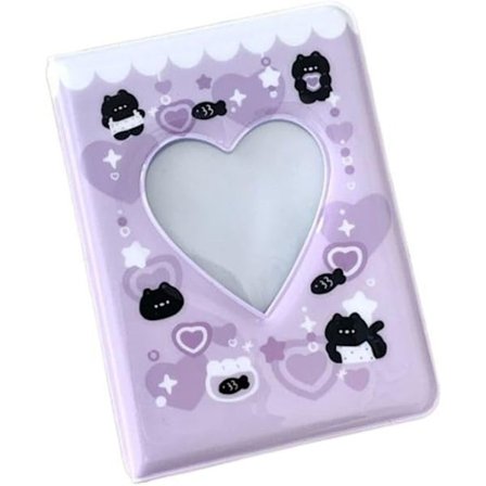 3 tums Mini Fotoalbum Fotokortshållare Bok Mini Fotoalbum Fotokort ID-Hållare Hjärta Ihålig Kortpärm 40 Fickor