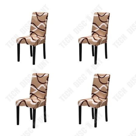 Stolsöverdrag - TD - Utsträckbar - 4 delar - Polyester - Skandinavisk stil