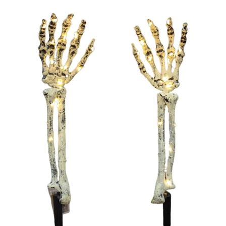 Halloween utomhusdekorationer, upplysta skelettarmsinsatser varma